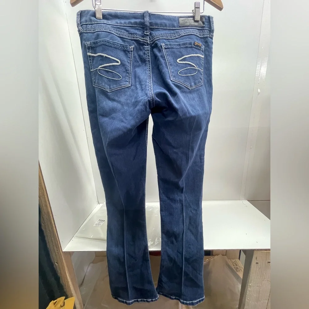 Seven7 Dark Blue low rise Bootcut Jeans Y2K - Picture 2 of 3